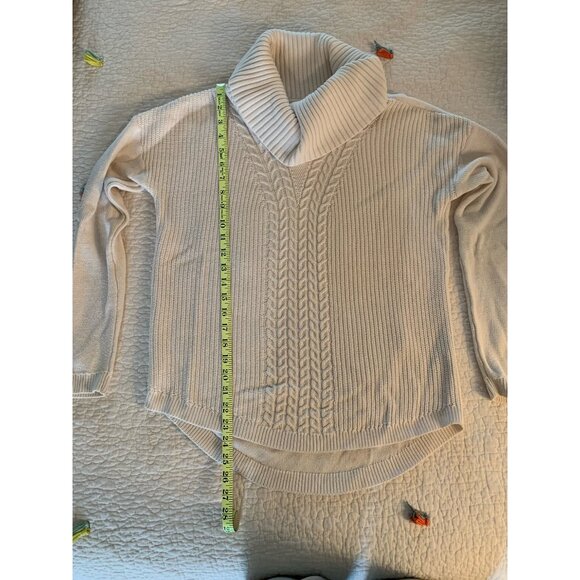 Banana Republic Turtleneck Cowl Neck Cream-Colored Sweater, Size Large - Picture 4 of 7